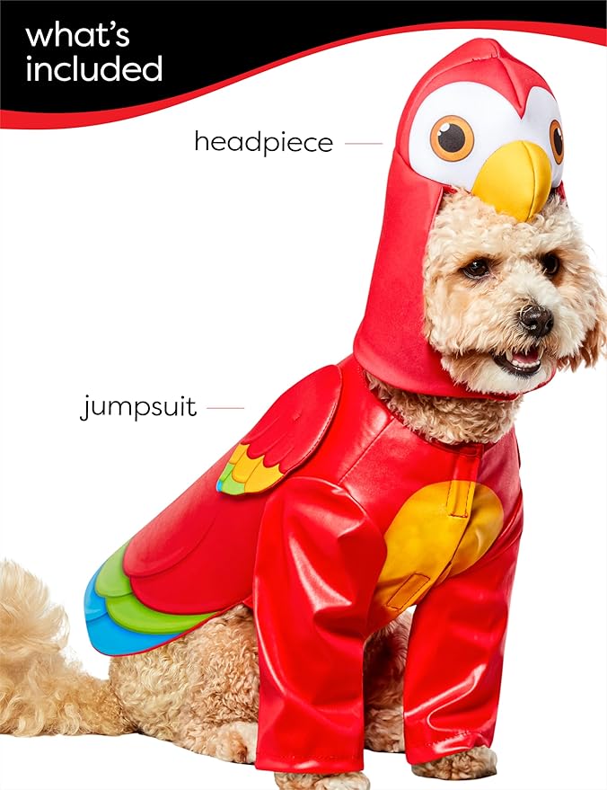 Rubies Parrot Fun and Cute Pet Costume with Wings and Headpiece for Themed Party and Halloween