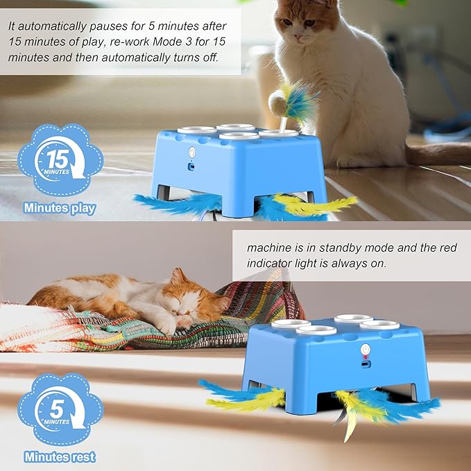 Interactive Cat Toys 2-in-1 Automatic 4 Holes