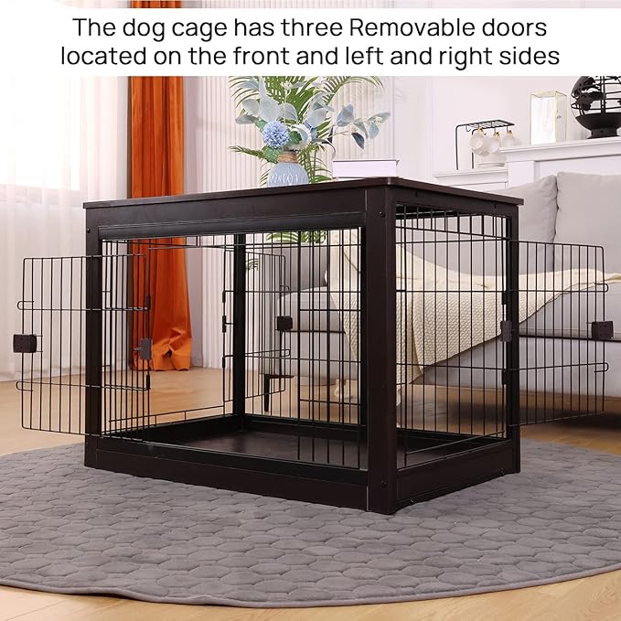 37.8 x 23.6 x 27.1 Inches Dog Crate Furniture Style for Small Medium Pets