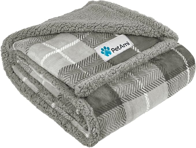 PetAmi WATERPROOF Dog Blanket For Medium Large Dog 60x40 Plaid