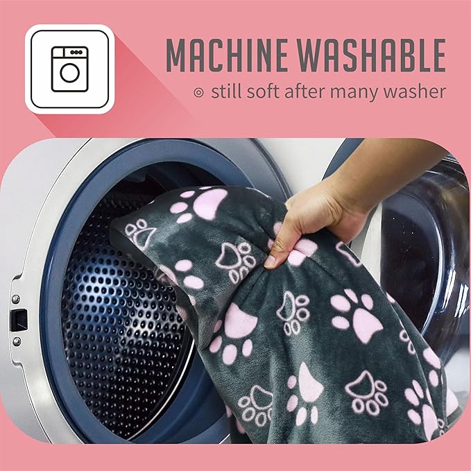 Upgraded Dog Blankets for Large Dogs 2024 GreyPink,50x60 inch