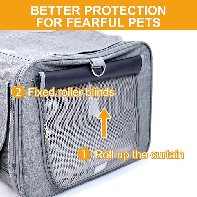 Cat Carrier with Wheels for 2 Cats 2 Cats, 21" x 17" x 13" Not