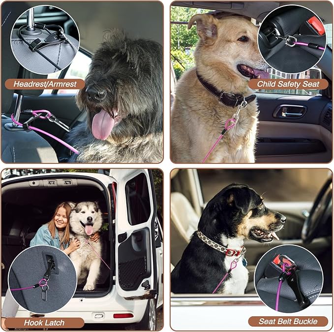 Dog Seatbelt Harness for Car 3-in-1 Dog