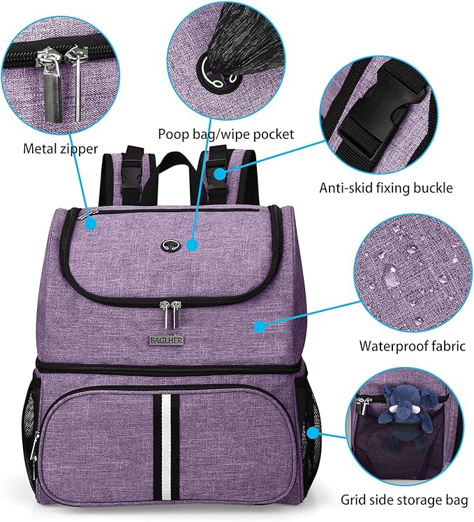 BAGLHER Pet Travel Bag 2 Silicone 2 Food