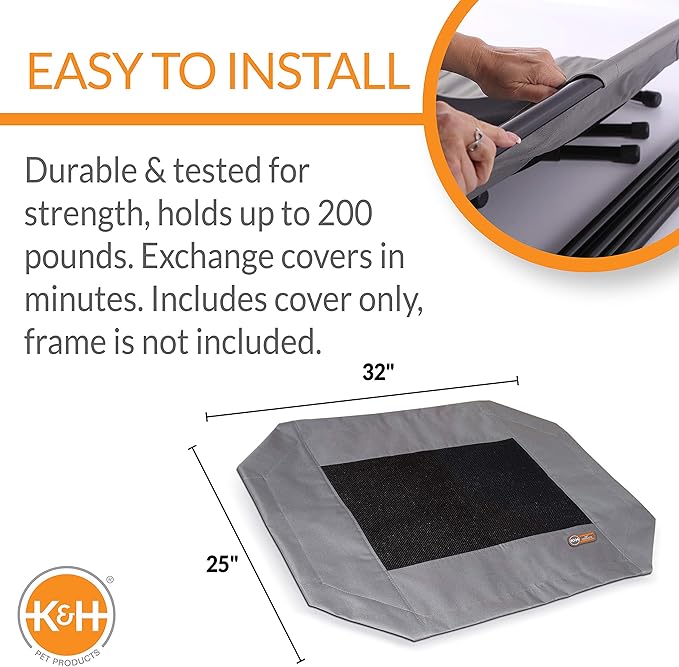 K&H Pet Products Elevated Cooling Outdoor Dog Bed 32 X 25 Inches