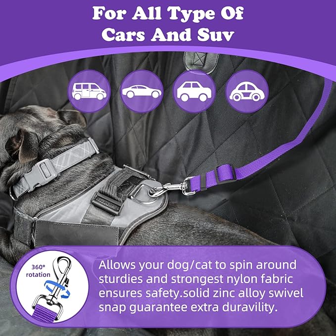 BWOGUE 2 Packs Dog Cat Safety Seat Belt