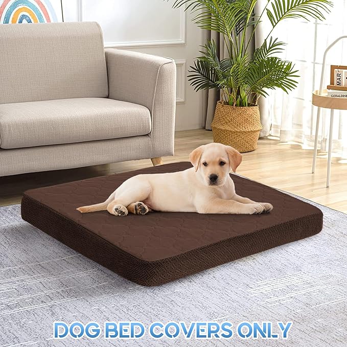 CHHKON Dog Bed Covers Replacement Washable Waterproof Pet Puppy Bed Cover for Dog(Brown 20x15x6 inch)