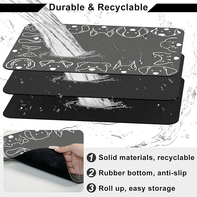 Pet Feeding Mat-Absorbent Dog Food Mat for Water Spill 12"*19"