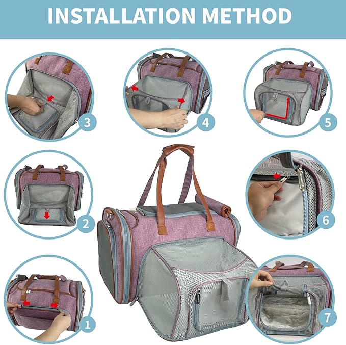 Mr. Peanut's Expandable Airline Approved Soft Sided Pet Carrier, Low Profile Gold Series Tote, Premium Brand Self Locking Zippers, Plush Faux Fleece Bedding with a Sturdy Plywood Base