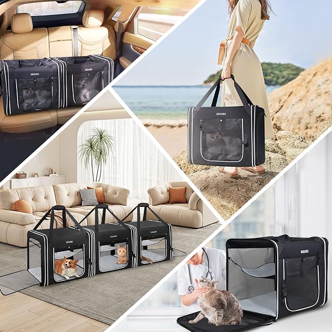 Petskd Combinable Pet Carrier for Large Cat or Medium Dog 18"x17"x17" Large 2 Small