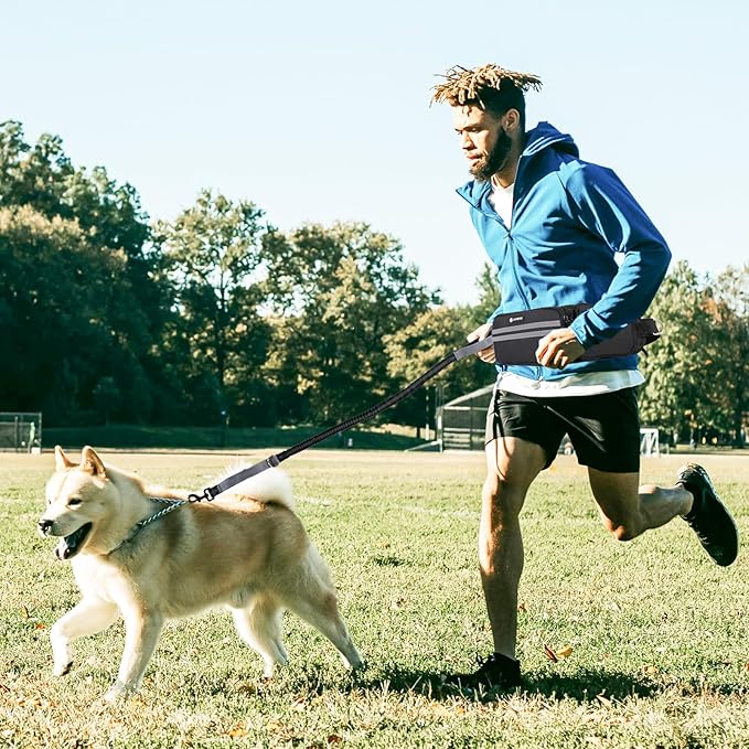 Hands Free Dog Leash with Dog Walking Fanny Pack for Large Medium Small Dogs