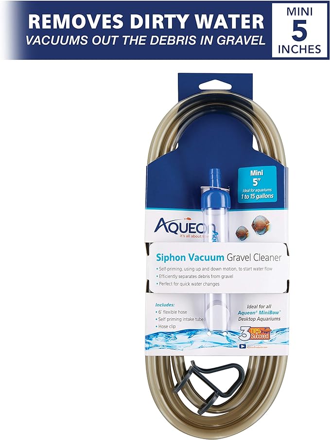 Aqueon Aquarium Siphon Vacuum Gravel Cleaner Mini 5 Inches