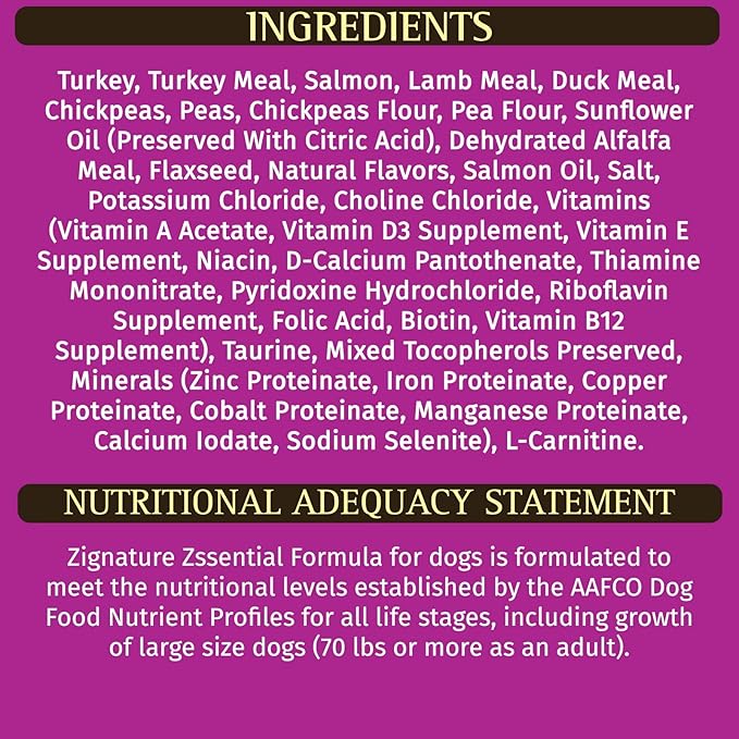 Zignature Zssential Limited Ingredient Formula Dry Dog Food Small Bites Dry Dog Food 4lb
