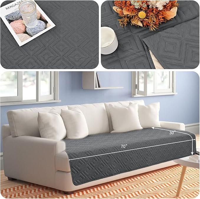 2 Packs Waterproof Dog Bed Cover Cover,30x70 Inch Cats,Dogs,Pets(2 Pcs-Grey/Beige)
