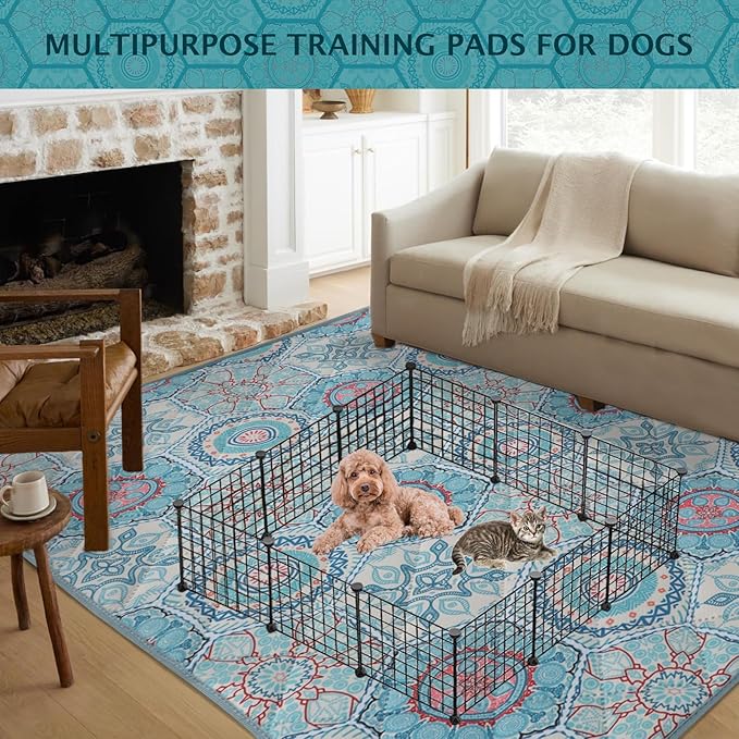 IEUUMLER Washable Pee Pads for Dogs 1 Pack EU007 (Green 63"X63"-1pcs)