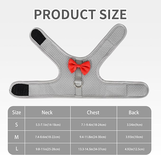 AIITLE Rabbit Harness and Leash Set with Cute Bow