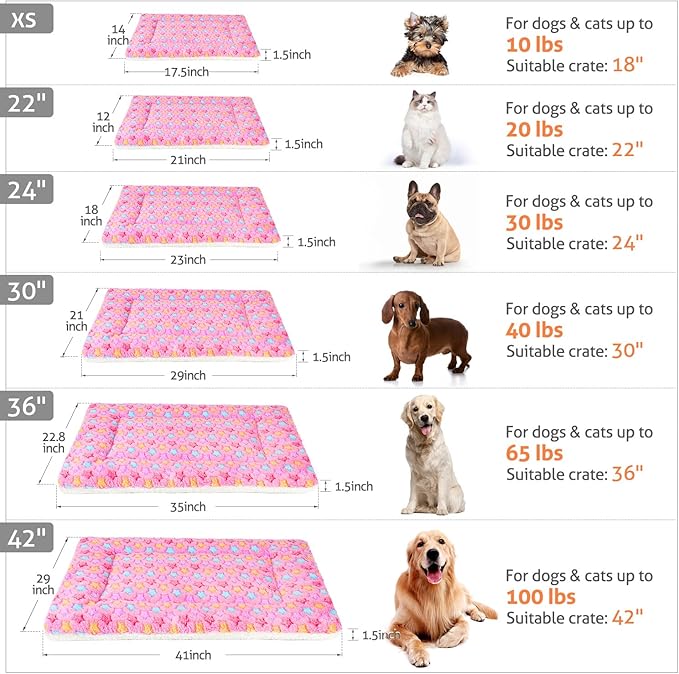 Mora Pets Dog Bed Crate Pad Ultra Soft 21 x 12 inch