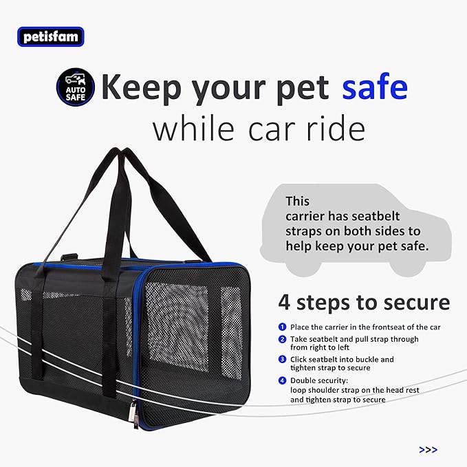 petisfam Easy Load Soft Pet Carrier Bag Cat for Medium