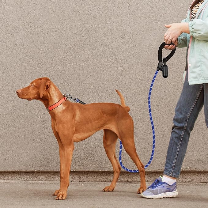 Heavy Duty Dog Leash for Large Medium Small Breed Dogs Handle,4/5/6 FT Holder,Blue,1/2 inch