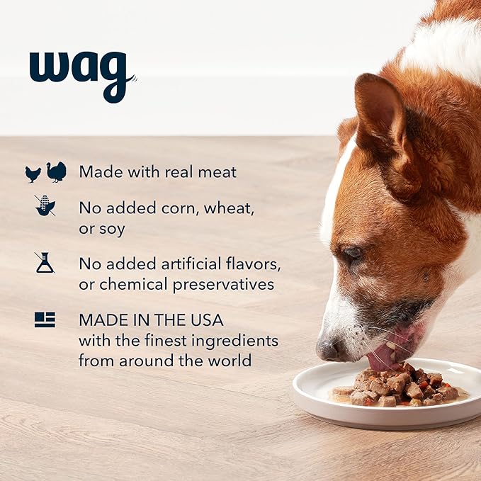 Amazon Brand - Wag Stew Dog Food Variety Pack, Chicken & Turkey, 13.2 Ounce (Pack of 12)