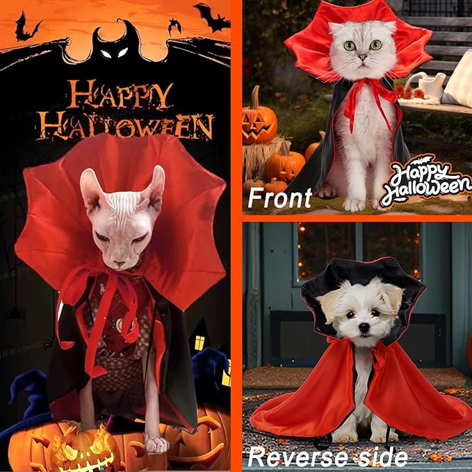 Halloween Dog Costume Pet Vampire Cape Devil Costume