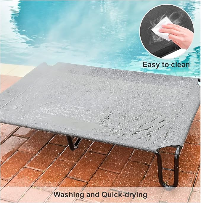 pettycare Elevated Outdoor Dog Bed 85 lbs,Grey