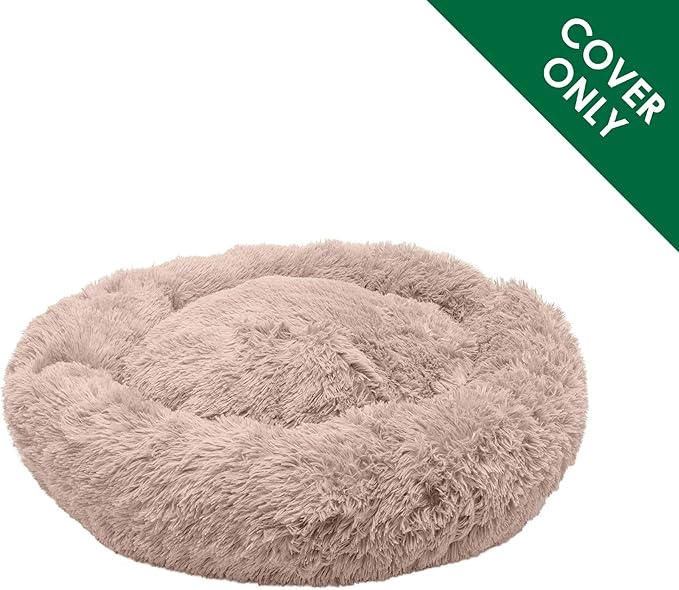 Furhaven Replacement Donut Dog Bed Cover Plush Long Faux Fur Calming Cuddler