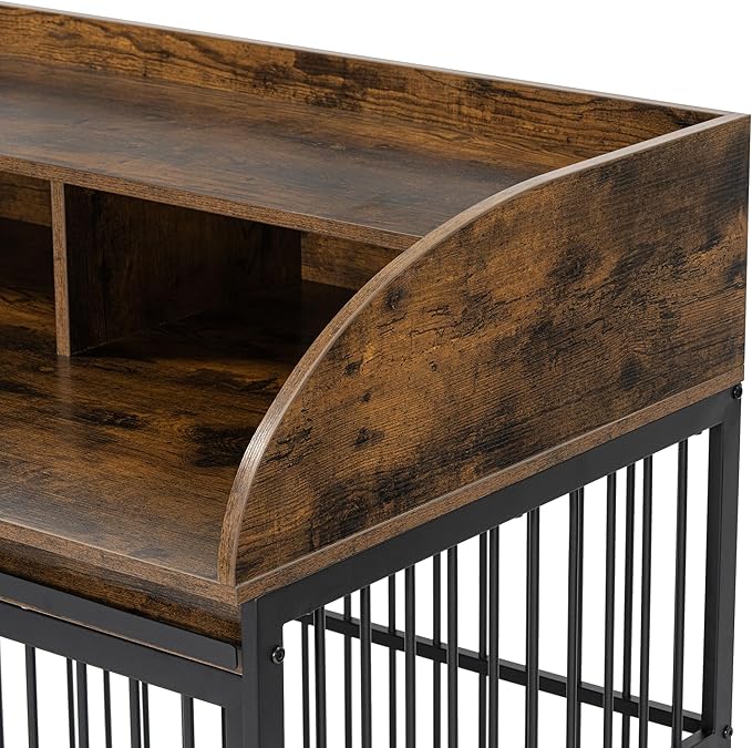 NicBex Dog Crate Furniture Dog Cage with Lockable Wheels