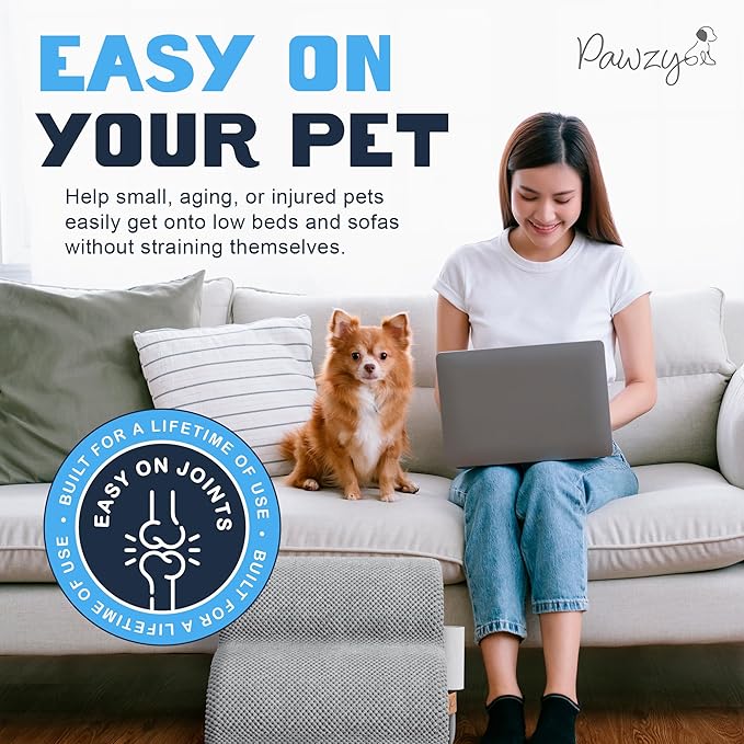 PAWZY Foam Pet Stairs for Bed 3-Tier Dog