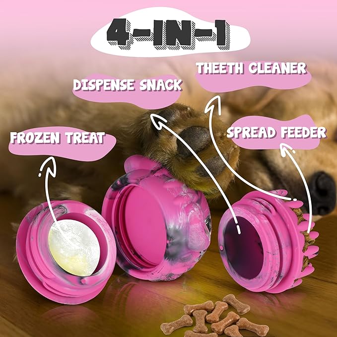 4-In-1 Interactive Frozen Dog Toy Treat
