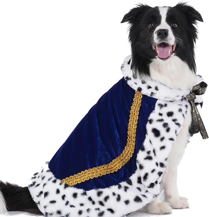 Lovelyshop pet serial Lux Fur Blue Cat Dog Cloak for Halloween costumes