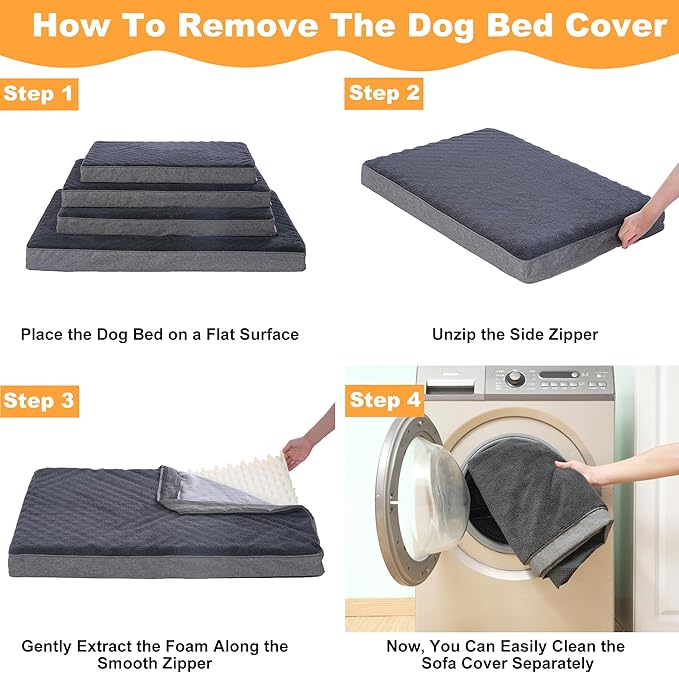 Orthopedic Waterproof Dog Bed for Large and Medium Dogs 44 x 32 inches 100 lbs