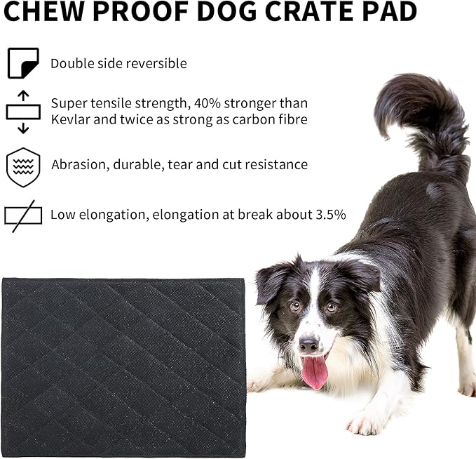 HOMBYS Chew Proof Dog Crate Pad Mat 28"x41" Indestructible