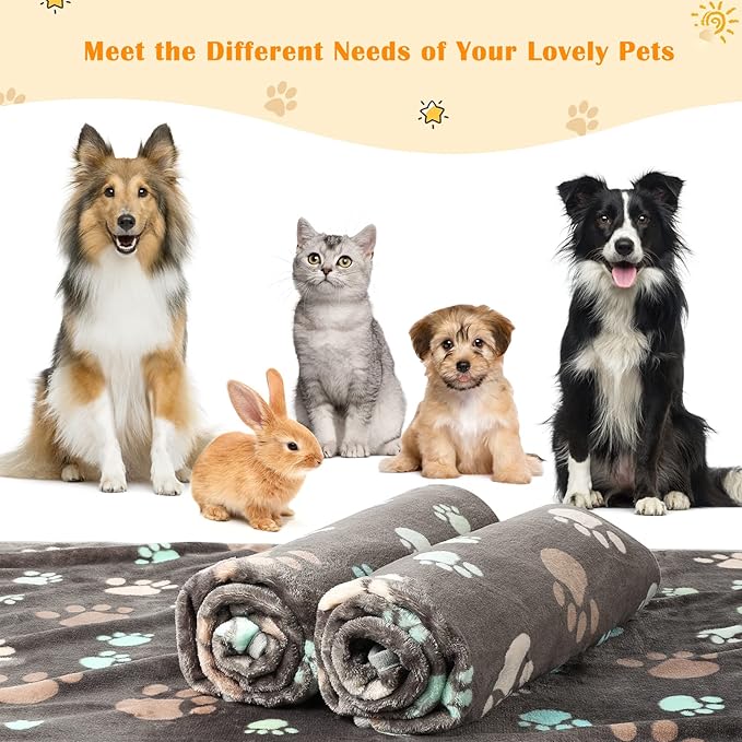 3 Pack Dog Blanket Soft Warm Flannel Cat Blanket 30 x 20 Inches