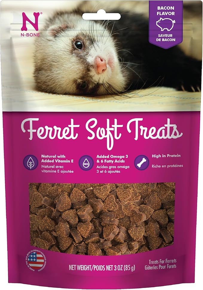 N-Bone 1 Pouch Ferret Soft Treats Bacon Flavor 3 Oz