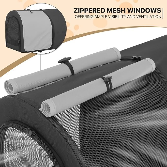 MoNiBloom Double Dog Stroller with Detachable Carrier Bags Large 4 Wheels Foldable Jogger for Small and Medium Dog Cats