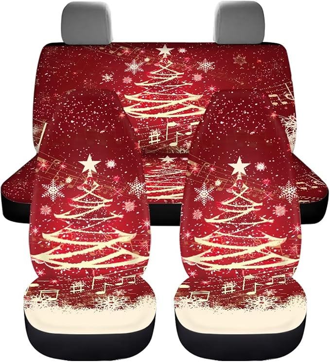 Christmas Tree Seat Covers for Cars for Women 4pcs Auto