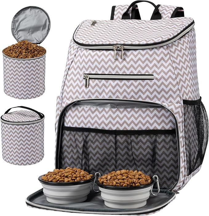 BAGLHER Dog Travel Bag Backpack 2 Silicone 2 Food