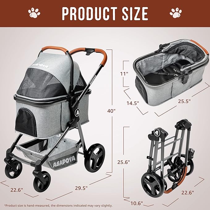 Pet Stroller for Dog and Cat 4 Wheeler 45lbs Capacity