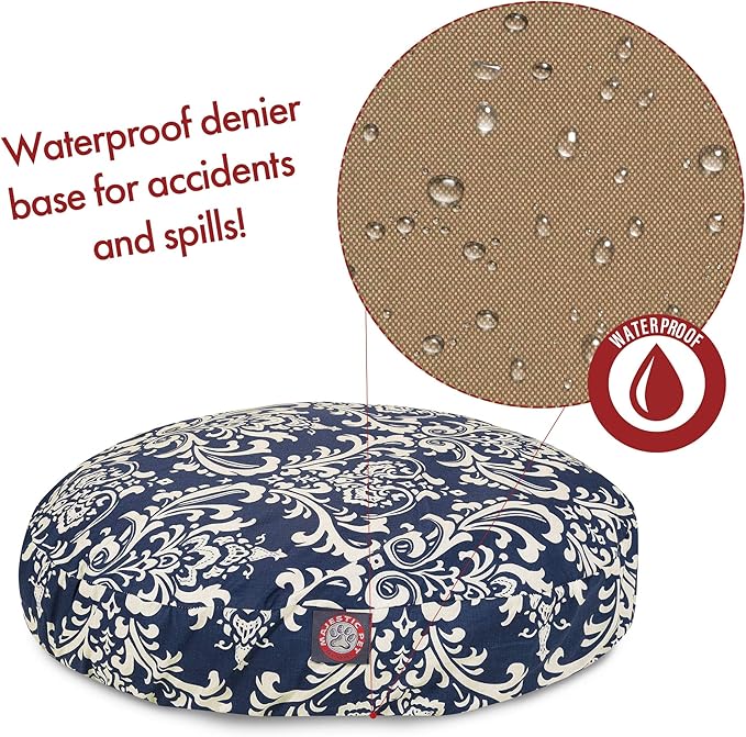 Navy Blue French Quarter Medium Round Indoor Outdoor