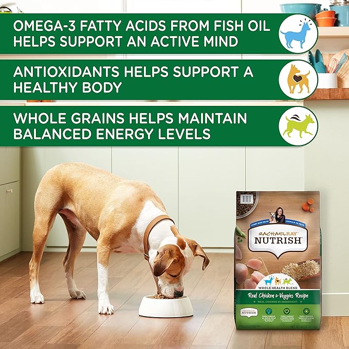Premium Natural Dry Dog Food with Added Vitamins, Minerals & Taurine, Real Chicken & Veggies Recipe, 40 Pounds (Packaging May Vary)