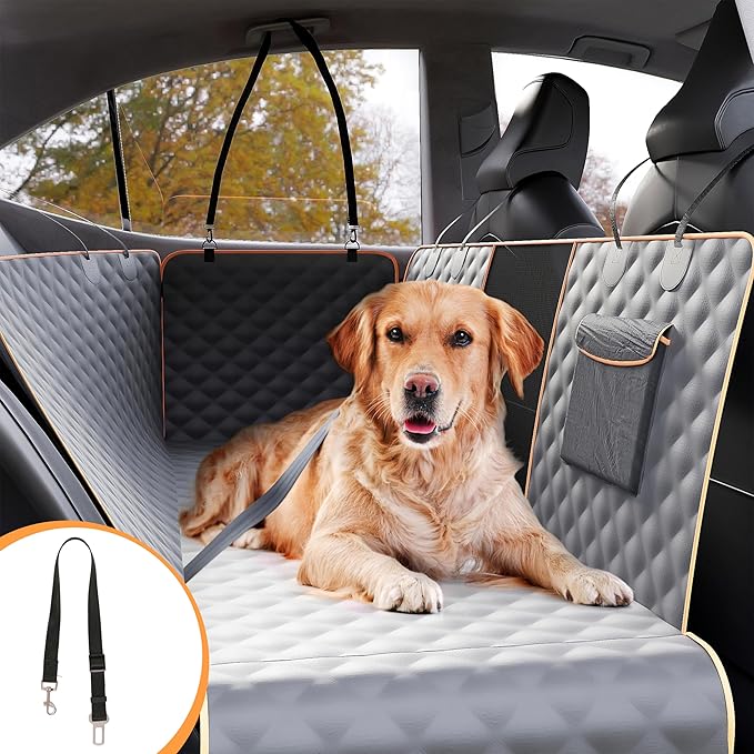 Dog Car Seat Cover for Back Seat with Mesh Window