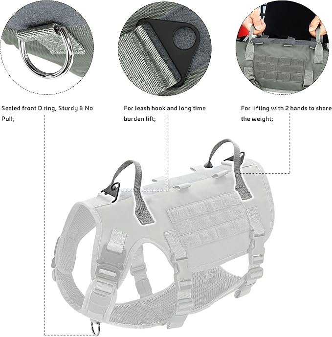 Forestpaw Tactical Dog Harness for Large Dogs