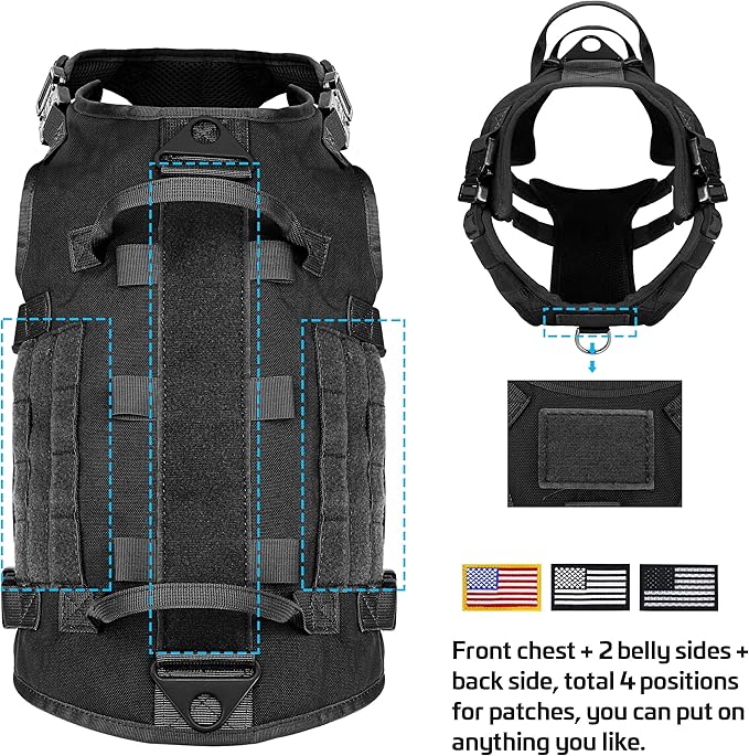 Forestpaw Tactical Dog Harness for Large Dogs