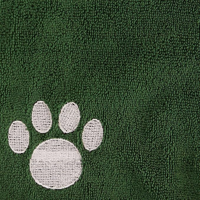 Bone Dry Pet Robe Collection Embroidered Absorbent Microfiber Bath Robe with Adjustable Closure