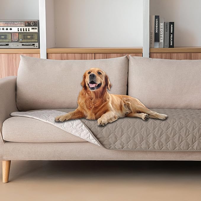 gogobunny 100% Double Sided Waterproof Dog Blanket Soft Pet Bed Cover Reversible Protect Furniture Couch Sofa Car for Puppy Large Dog Cat (Dark Stone/Light Stone 30x70 Inch 1))