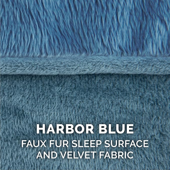 Furhaven Replacement Dog Bed Cover Faux Fur & Velvet Sofa-Style