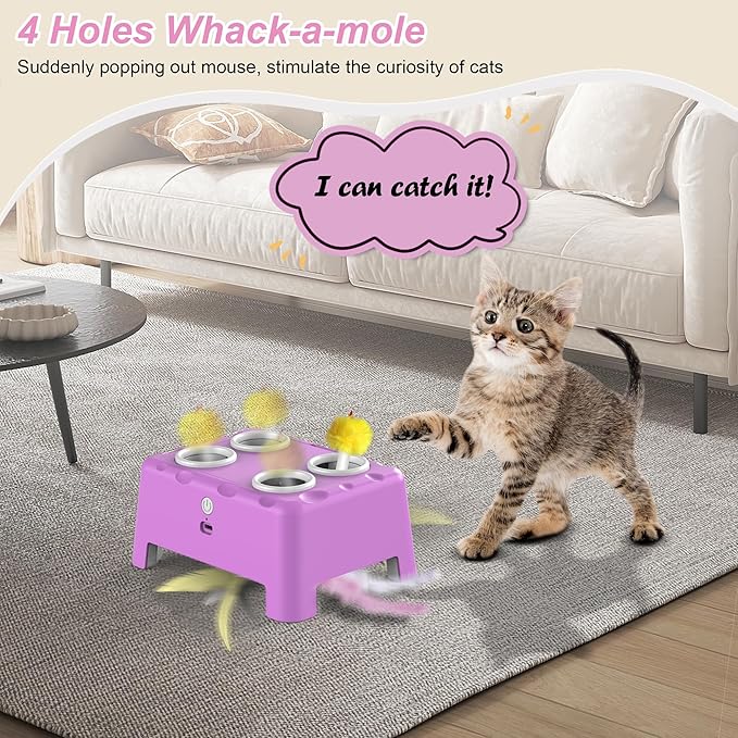 Interactive Cat Toys 2-in-1 Automatic 4 Holes