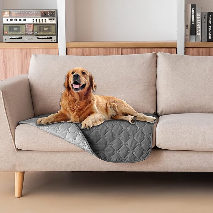 gogobunny 100% Double-Sided Waterproof Dog Bed Cover Pet Blanket Sofa Couch Furniture Protector for Puppy Large Dog Cat (30x30 Inch 1), Dark