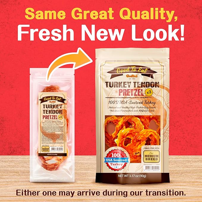 Gootoe Turkey Tendon Dog Treats – 100% USA-Sourced 3 Unit/Pack